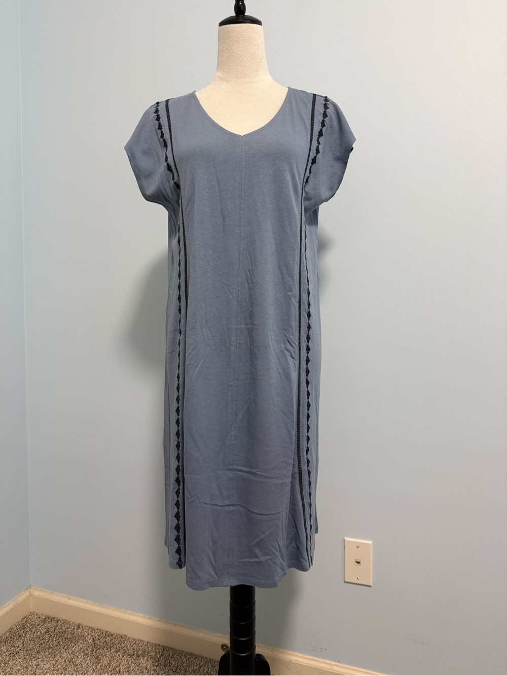 J Jill Pure Jill Embroidered Sleeveless Light Blue Dress Size S/M - Picture 2 of 10